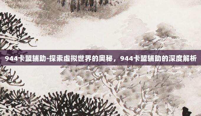 944卡盟辅助-探索虚拟世界的奥秘,944卡盟辅助的深度解析