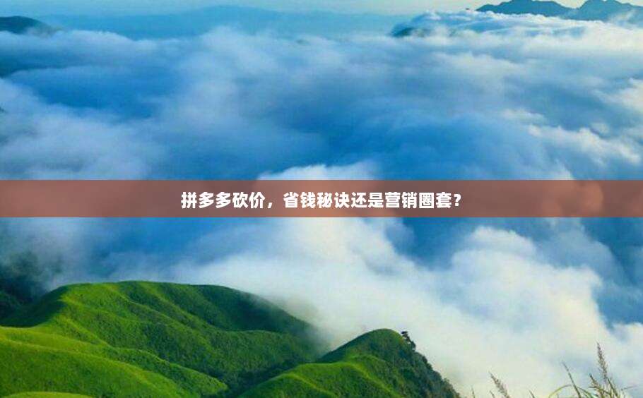 拼多多砍价,省钱秘诀还是营销圈套?