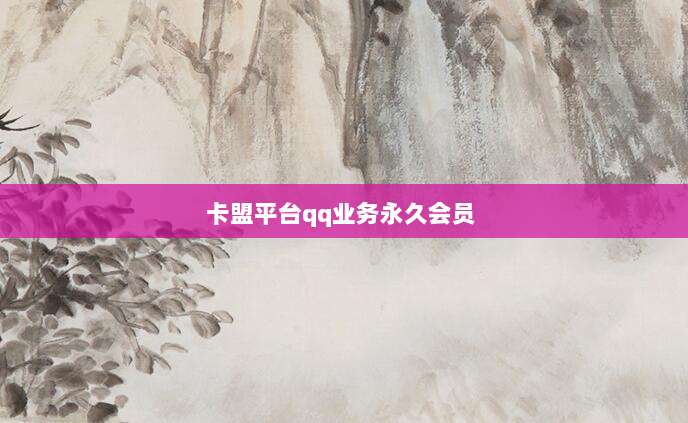 卡盟平台qq业务永久会员