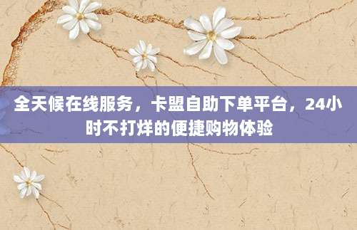 全天候在线服务,卡盟自助下单平台,24小时不打烊的便捷购物体验