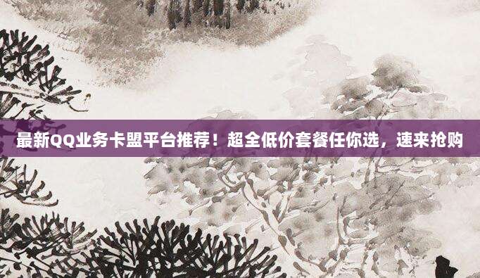 最新QQ业务卡盟平台推荐!超全低价套餐任你选,速来抢购