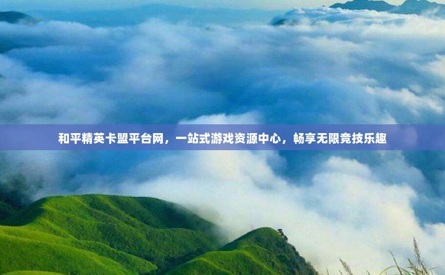 和平精英卡盟平台网,一站式游戏资源中心,畅享无限竞技乐趣