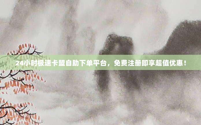 24小时极速卡盟自助下单平台,免费注册即享超值优惠!