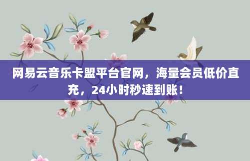 网易云音乐卡盟平台官网,海量会员低价直充,24小时秒速到账!