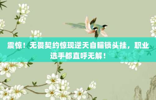 震惊!无畏契约惊现逆天自瞄锁头挂,职业选手都直呼无解!