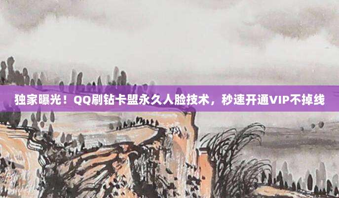 独家曝光!QQ刷钻卡盟永久人脸技术,秒速开通VIP不掉线