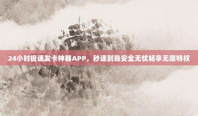 24小时极速发卡神器APP,秒速到账安全无忧畅享无限特权