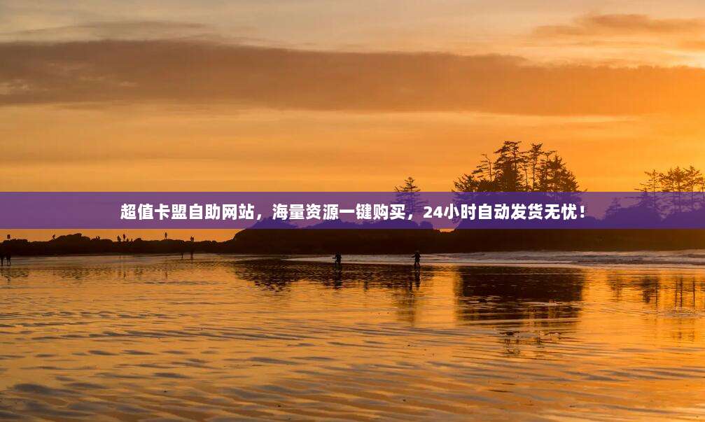超值卡盟自助网站,海量资源一键购买,24小时自动发货无忧!