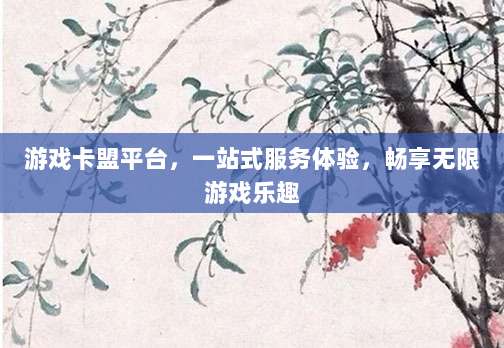游戏卡盟平台,一站式服务体验,畅享无限游戏乐趣
