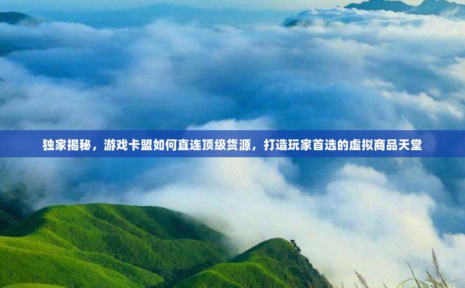 独家揭秘,游戏卡盟如何直连顶级货源,打造玩家首选的虚拟商品天堂