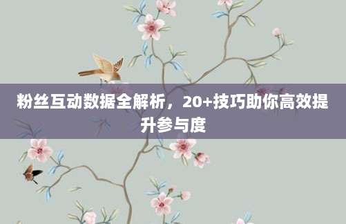 粉丝互动数据全解析,20+技巧助你高效提升参与度