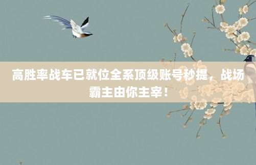 高胜率战车已就位全系顶级账号秒提,战场霸主由你主宰!