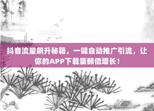 抖音流量飙升秘籍,一键自动推广引流,让你的APP下载量翻倍增长!