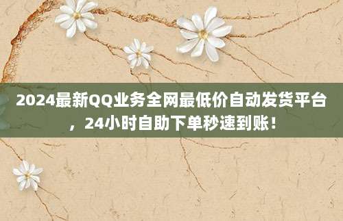 2024最新QQ业务全网最低价自动发货平台,24小时自助下单秒速到账!