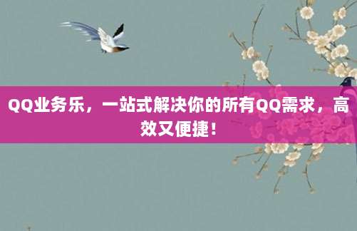 QQ业务乐,一站式解决你的所有QQ需求,高效又便捷!