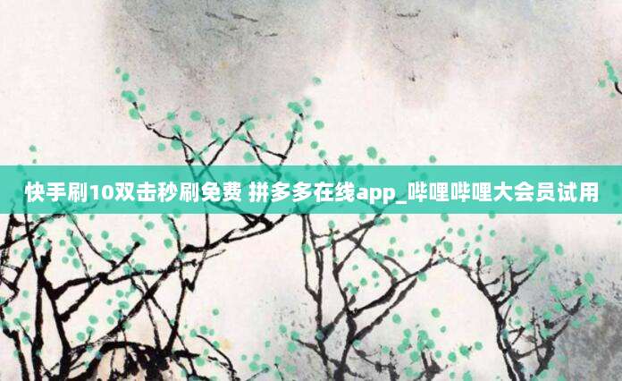快手刷10双击秒刷免费 拼多多在线app_哔哩哔哩大会员试用
