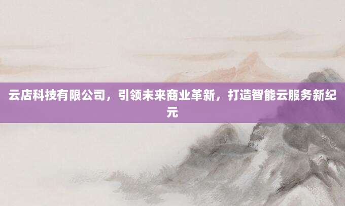 云店科技有限公司,引领未来商业革新,打造智能云服务新纪元