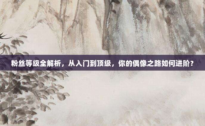 粉丝等级全解析,从入门到顶级,你的偶像之路如何进阶?