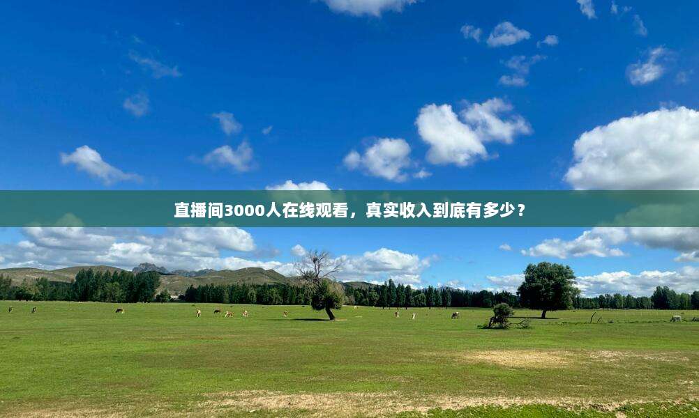 直播间3000人在线观看,真实收入到底有多少?