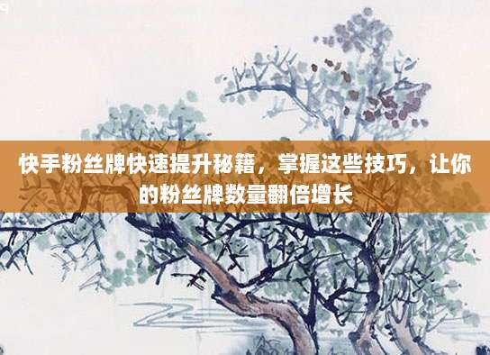 快手粉丝牌快速提升秘籍,掌握这些技巧,让你的粉丝牌数量翻倍增长