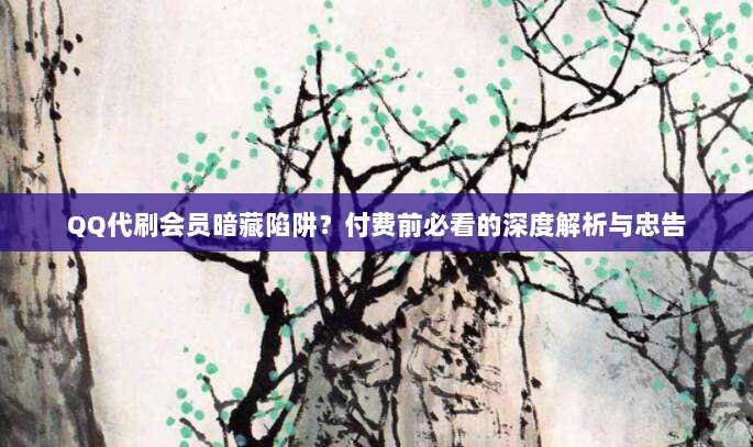 QQ代刷会员暗藏陷阱?付费前必看的深度解析与忠告
