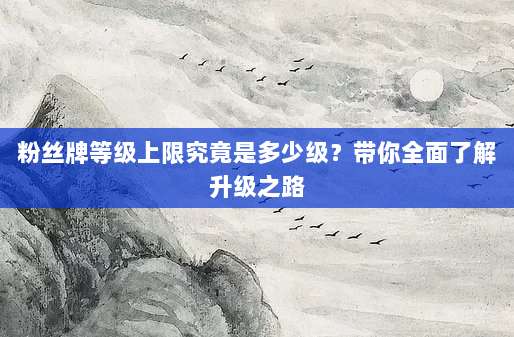 粉丝牌等级上限究竟是多少级?带你全面了解升级之路