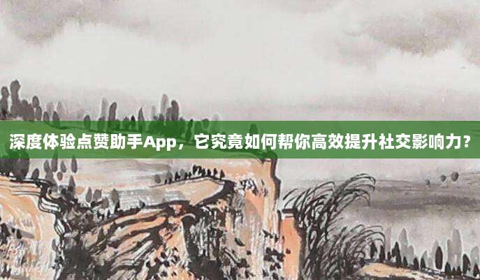 深度体验点赞助手App,它究竟如何帮你高效提升社交影响力?