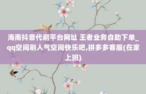 海南抖音代刷平台网址 王者业务自助下单_qq空间刷人气空间快乐吧,拼多多客服(在家上班)